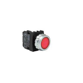 Emas H100DK Kırmızı Düz Yaylı Kumanda Butonu