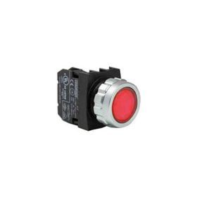 Emas H100DK Kırmızı Düz Yaylı Kumanda Butonu