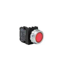 Emas H100DK Kırmızı Düz Yaylı Kumanda Butonu