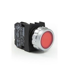 Emas H200DK 1NK Kırmızı Düz Yaylı Kumanda Butonu