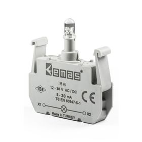 Emas Kırmızı 12 30 V AC DC B6 Ledli Sinyal Blok