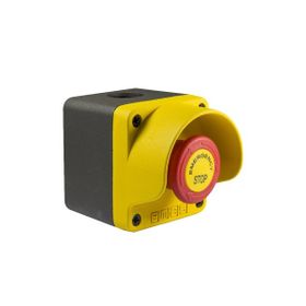 Emas M1C200EE Sarı Gri Acil Stoplu Etiketli Metal Tekli Kumanda Kutusu