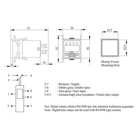 Emas RZ1D1S-2 Digital 24 VDC Startlı Zaman Rölesi