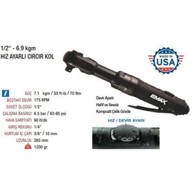 Emax ET-1920 Hız Ayarlı Cırcır Kol