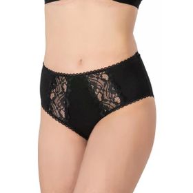 Emay 1445 Siyah Modal Cotton Yüksek Bel Dantelli Kadın Külot