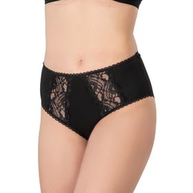 Emay 1445 Siyah Modal Cotton Yüksek Bel Dantelli Kadın Külot