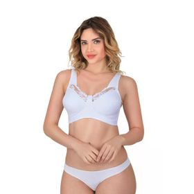 Emay 181B Dantelli Toparlayıcı Beyaz Cotton Sütyen