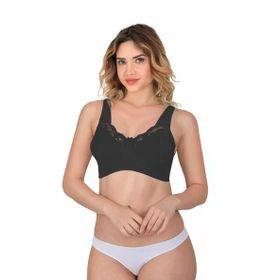 Emay 181B Dantelli Toparlayıcı Siyah Cotton Sütyen