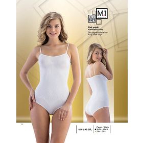 Emay 1923 Beyaz Askı Çıtçıtlı Ripli Kadın Body