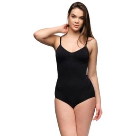 Emay 1925 Siyah Dikişsiz Pedli Çıtçıtlı Toparlayıcı Kadın Body
