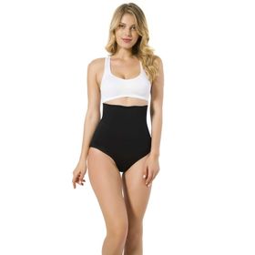 Emay 2009 Seamless Yüksek Bel Double Slip Siyah Kadın Korse