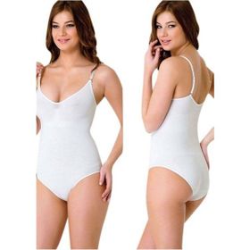 Emay 2012 Çıtçıtlı Beyaz Kadın Body Korse