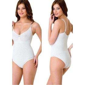 Emay 2012 Çıtçıtlı Beyaz Kadın Body Korse