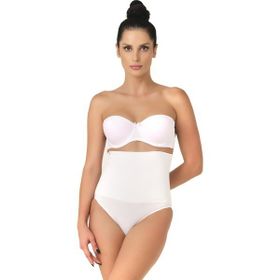 Emay 2019 Seamless Yüksek Bel Çıtçıtlı Double Slip Beyaz Kadın Külot Korse