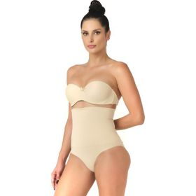 Emay 2019 Seamless Yüksek Bel Çıtçıtlı Double Slip Ten Kadın Külot Korse