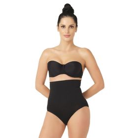 Emay 2029 Dikişsiz Masajlı Çift Kat Açık Siyah Kadın Slip Korse