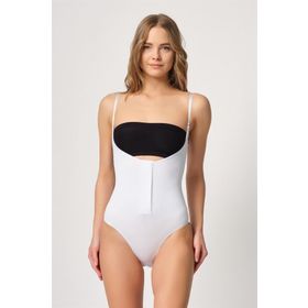 Emay 2043 Göğsü Açık Agraflı Beyaz Kadın Body Korse