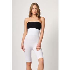 Emay 2044 Yüksek Bel Double Uzun Paçalı Beyaz Kadın Korse