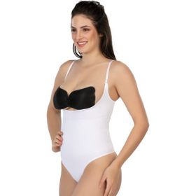 Emay 2076 Göğüsü Açık String Beyaz Kadın Body Korse