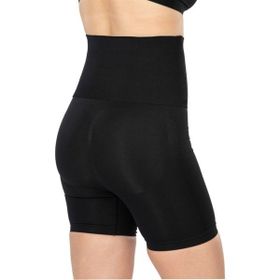 Emay 2091 Önü Dantelli Yüksek Bel Siyah Boxer Korse