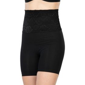 Emay 2091 Önü Dantelli Yüksek Bel Siyah Boxer Korse