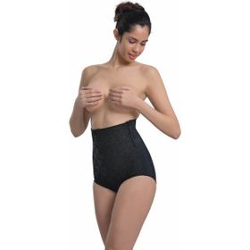 Emay 2842 Dantelli Yüksel Bel Siyah Kadın Slip Korse