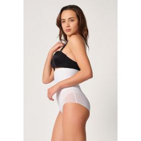 Emay 2945 Tül Karyokalı Slip Beyaz Kadın Lazer Korse