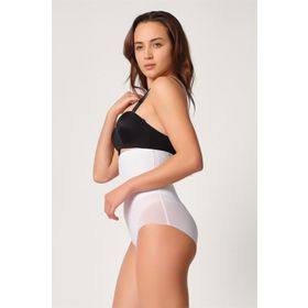 Emay 2945 Tül Karyokalı Slip Beyaz Kadın Lazer Korse
