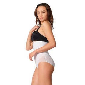 Emay 2945 Tül Karyokalı Slip Beyaz Kadın Lazer Korse