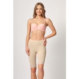 Emay 3004 Dikişsiz Soft Paçalı Dantelli Ten Kadın Boxer Külot