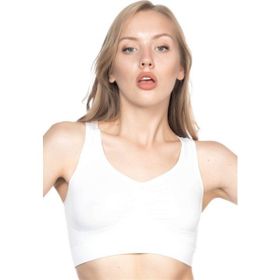Emay 4001 Beyaz İç Giyim Dikişsiz Soft Sporcu Kadın Büstiyer