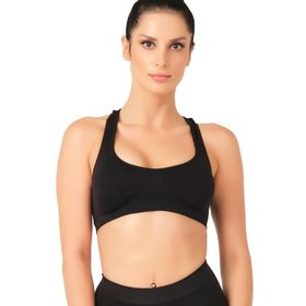 Emay 4025 Siyah Kadın Seamless Pedli Sporcu Toparlayıcı Sütyen