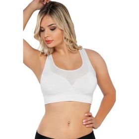 Emay 4027 Seamless Tül Pedli Toparlayıcı Beyaz Kadın Sütyen Korse