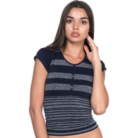 Emay 5026 MI Emay Soft Seamless Lacivert Kadın T-Shirt