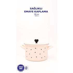 Emaylab Black Cupid Emaye 20 cm Tencere