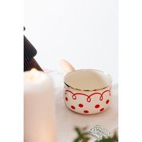 Emaylab Merry Yılbaşı Özel Krem 16 cm Emaye Tava