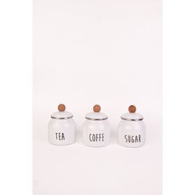 Emaylab Motto Tea Coffee Sugar 3lü Emaye Baharatlık Seti