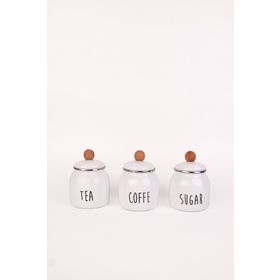 Emaylab Motto Tea Coffee Sugar 3lü Emaye Baharatlık Seti