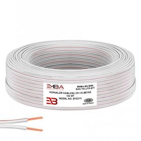 Emba Bilişim 2 x 0.75 100 m Beyaz Kordon Elektrik ve Hoparlör Kablosu