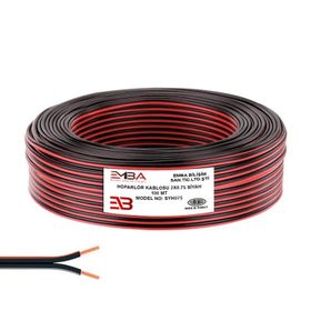Emba Bilişim 2x0.75 100 m Siyah Elektrik ve Kordon Hoparlör Kablosu