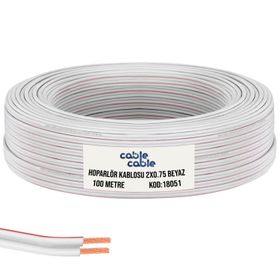 Emba Bilişim Beyaz 100 mt 2x0.75 Cable Elektrik Kablosu