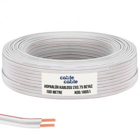 Emba Bilişim Beyaz 100 mt 2x0.75 Cable Elektrik Kablosu