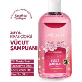 Embeauty 400 ml Arındırıcı Ferahlatıcı Nemlendirici Japon Kiraz Çiçeği Vücut Şampuanı