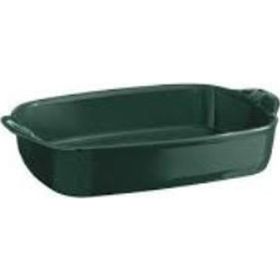 Emile Henry Cedar Dikdörtgen 23.5x36 CM Yeşil Fırın Kabı