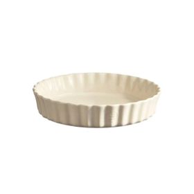 Emile Henry Clay Yuvarlak 28 CM Ekru Tart Kabı
