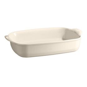 Emile Henry Dikdörtgen 42x28 cm Ekru Fırın Kabı