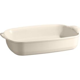 Emile Henry Dikdörtgen 42x28 cm Ekru Fırın Kabı