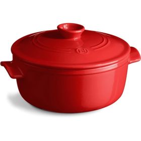 Emile Henry EH344553 Yuvarlak 5.3 lt Kırmızı Burgundy Ateşe Dayanıklı Tencere