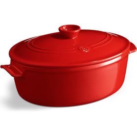 Emile Henry EH344560 Oval 6 lt Kırmızı Burgundy Ateşe Dayanıklı Tencere