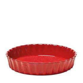 Emile Henry EH346028 Yuvarlak 28 cm Kırmızı Burgundy Tart Börek Flan Kabı